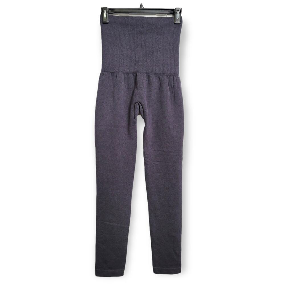 Yelete Legwear Solid Gray Warm and Stretchy High Waist Leggings Size PLUS 1X